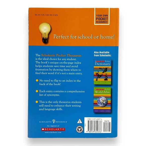 Scholastic Pocket Thesaurus (SCHOLASTIC REFERENCE) Paperback Book Student School - Picture 3 of 12